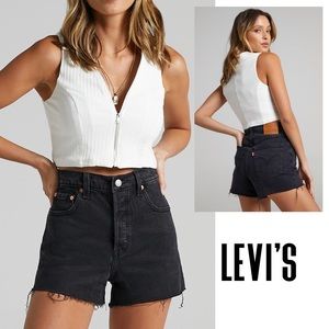 NWT LEVI’S ribcage black super high rise premium